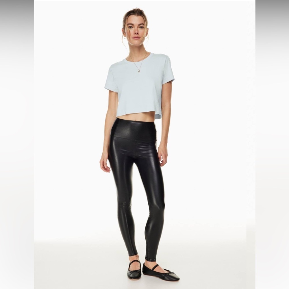 Wilfred Free Aritzia Daria Vegan Leather Pants / Leggings Black High Waist